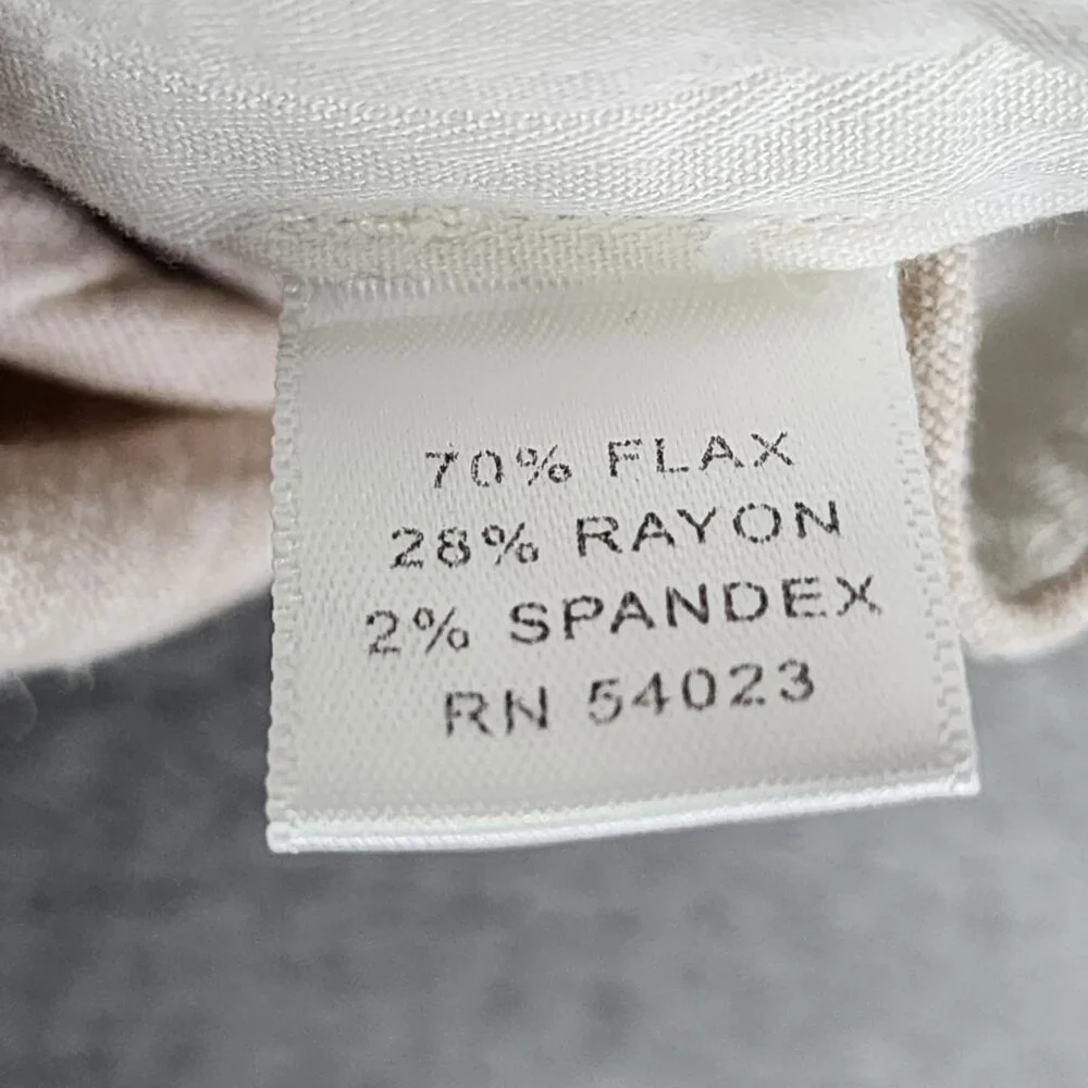 Womens Beige Banana Republic Wide Leg Pants Linen Blend Jackson Fit Stretch 8